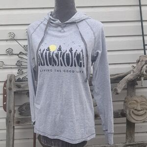 Muskoka🏕"LIVING THE GOOD LIFE" Hoodie LIGHTWEIGHT COTTON. SIZE S